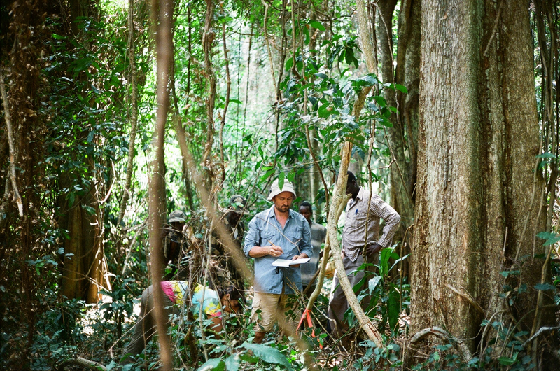 Aaron Davis undertaking research on Arabica coffee in South Sudan.
